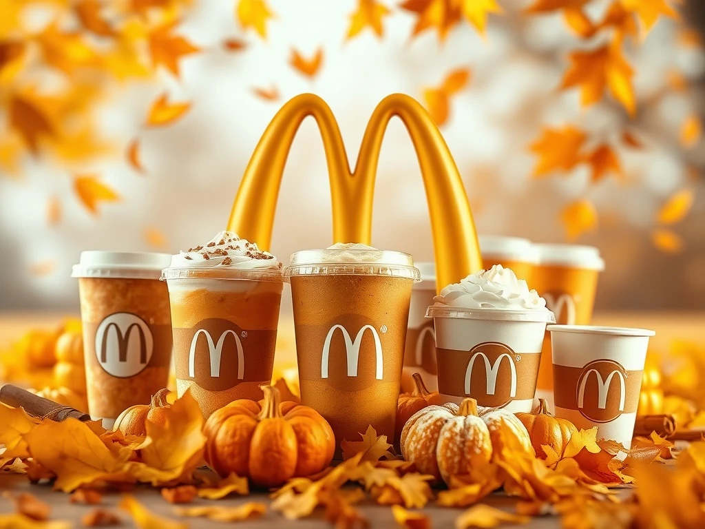 McDonald's Pumpkin Spice beverages and treats signaling their strong entry into the fall seasonal menu competition.