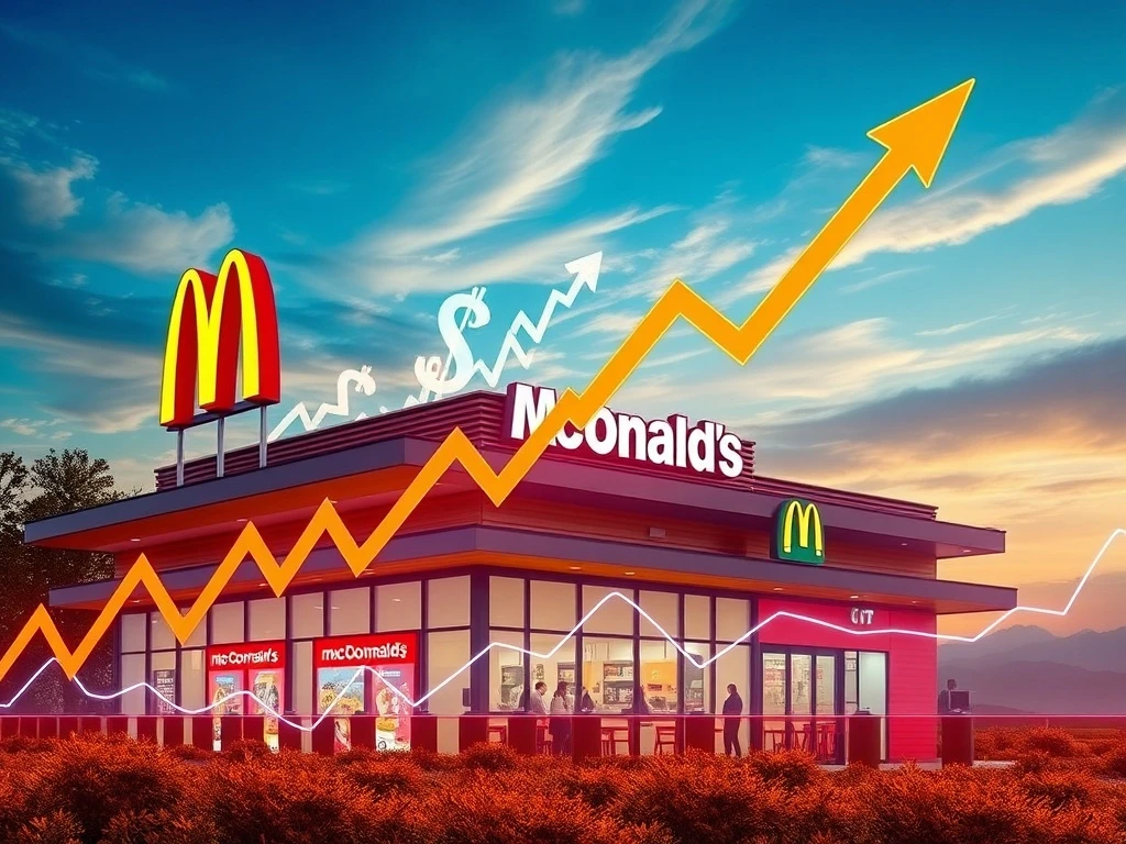 Visualizing the strong financial performance of McDonald's stock, driven by increased customer spending per visit.