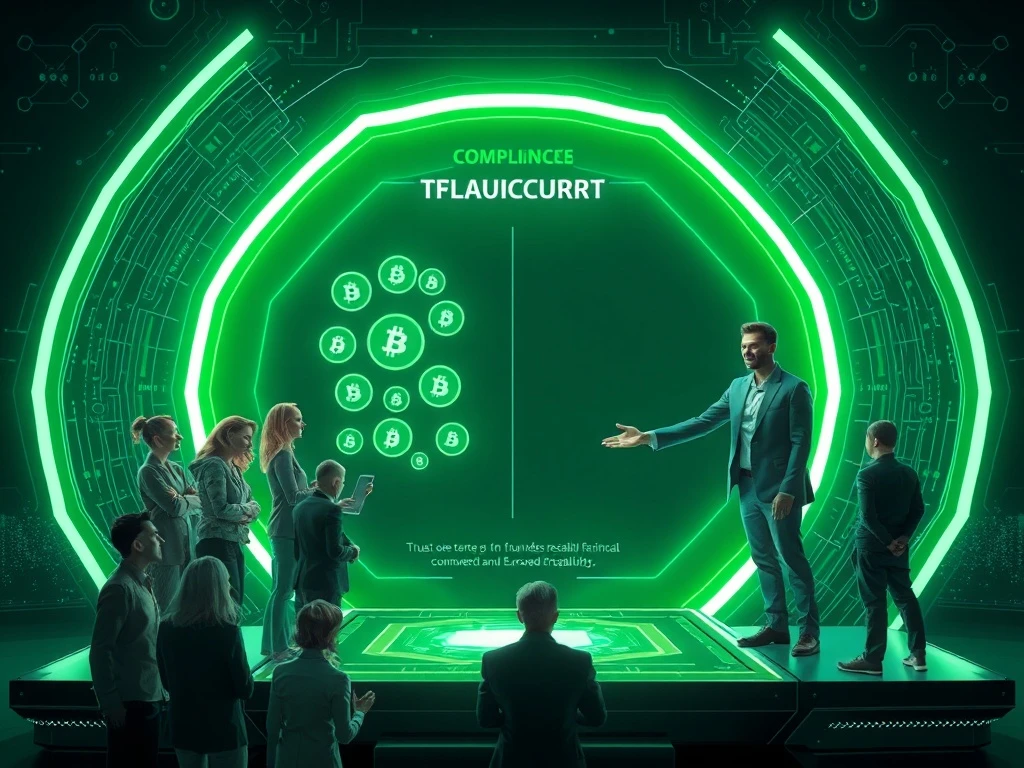 A secure digital platform represents a MiCAR Crypto Launchpad, illustrating how Decubate's compliance brings trust to European token launches.