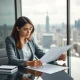 Millennial woman reviewing prenup before marriage documents for financial protection
