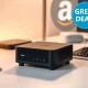 A compact, modern mini PC showcasing its small form factor, highlighting the incredible mini PC deal available on Amazon.