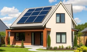 A contemporary home featuring modern roofing techniques designed for superior energy efficiency and striking curb appeal.
