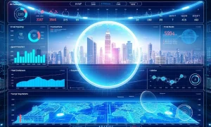 MyEarthMeta AI dashboard analyzing virtual city metrics and metaverse economic data