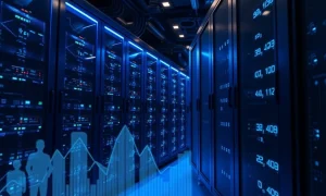 Navitas Semiconductor's advanced power ICs energizing next-generation AI data centers, symbolizing growth from investor events.