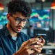 Newbie investor analyzing cryptocurrency charts with mixed emotions about potential risks and rewards