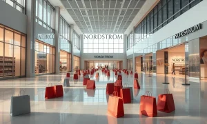 Nordstrom store closures showing empty retail space with shopping trends changing