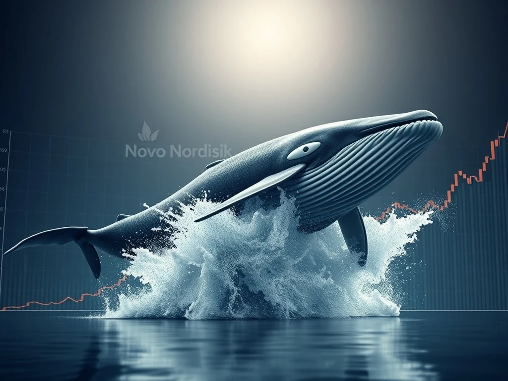 Depicts the significant impact of a large investment on Novo Nordisk stock, symbolizing market confidence and potential growth for Novo Nordisk.