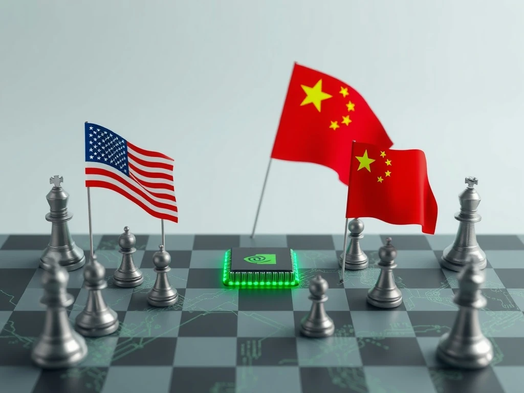 A visual representation of Nvidia's role in the US-China AI tech race and the unintended consequences of trade policies.