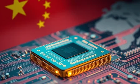 A sophisticated microchip design representing the complex market hurdles Nvidia faces in China's evolving tech landscape.