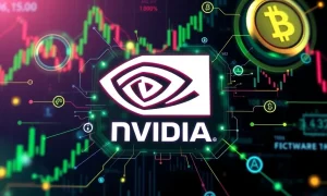 Nvidia earnings analysis showing AI and cryptocurrency investment strategy with financial charts