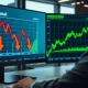 Nvidia earnings expectations versus retail sector performance comparison chart showing market divergence