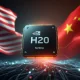 An Nvidia H20 chip symbolizing its pivotal role in the ongoing US-China tech trade war, highlighting geopolitical semiconductor tensions.