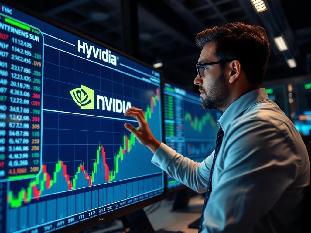 Analyst adjusting Nvidia price target on financial chart before earnings report