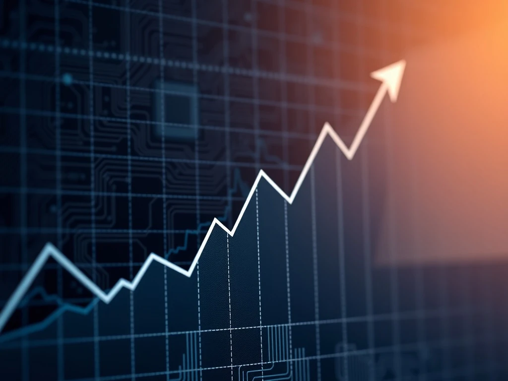 A financial chart illustrating the rising value of Nvidia stock following Goldman Sachs' updated price target.