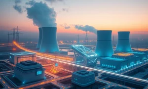 Nuclear energy AI infrastructure powering next-generation artificial intelligence data centers with sustainable power
