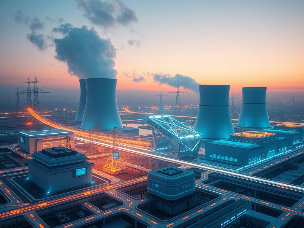 Nuclear energy AI infrastructure powering next-generation artificial intelligence data centers with sustainable power