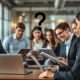 Professionals in an office setting, representing the impact of office return demands on staff and workplace dynamics.