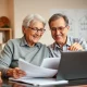 An older couple collaboratively reviewing financial documents, symbolizing smart older marriage financial planning for a secure future.