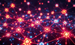 An abstract representation of decentralized networks and AI, illustrating the foundational layer for on-chain artificial intelligence.