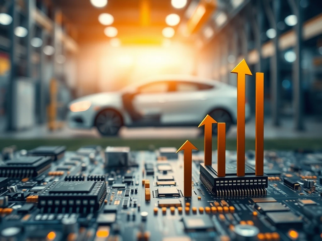 Advanced semiconductor chips representing the robust growth potential of ON Semiconductor in the technology sector.