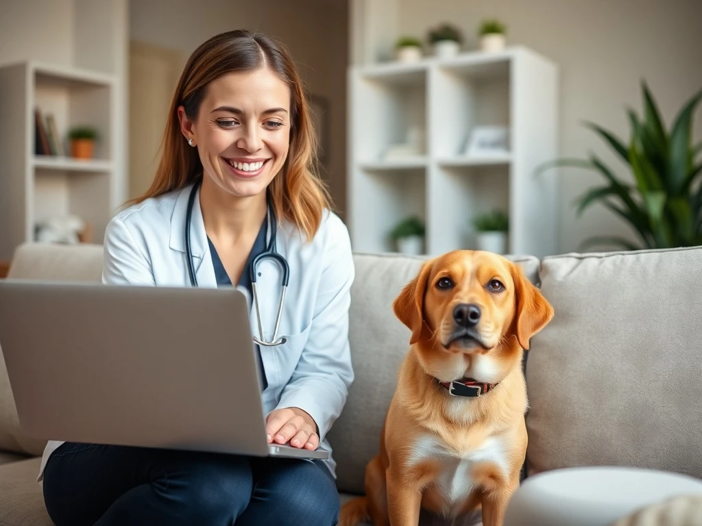Online veterinarian consultation providing immediate professional pet healthcare from home