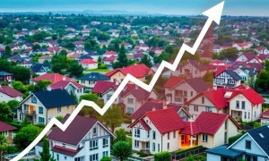 A rising stock chart for Opendoor stock, symbolizing strong market performance and investor optimism in the real estate technology sector's rebound.