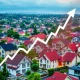 A rising stock chart for Opendoor stock, symbolizing strong market performance and investor optimism in the real estate technology sector's rebound.