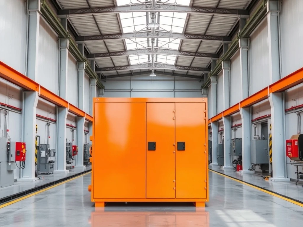 Robust orange powder coated electrical distribution box, highlighting its essential protective finish for industrial use in demanding environments.