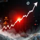 A stock chart shows the dramatic surge of Paramount Skydance Stock, reflecting its sharp rally and market excitement.