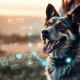 A dog wearing a smart collar, symbolizing the transformative impact of Pet Healthcare AI on animal well-being through advanced monitoring.