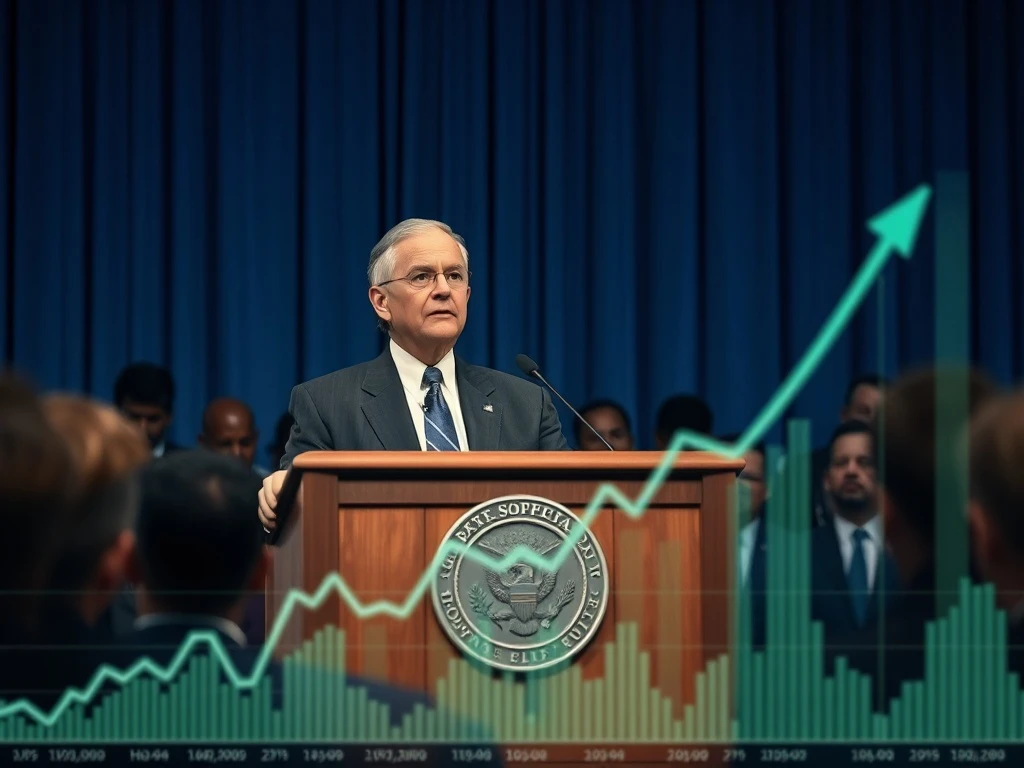 Jerome Powell speaking, symbolizing the potential for Powell's speech housing impact to boost the market.