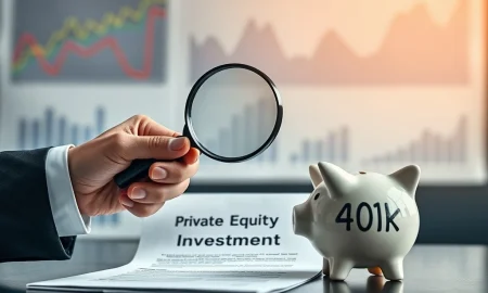 An investor carefully evaluating a private equity investment strategy against the structure of a 401(k) retirement plan.
