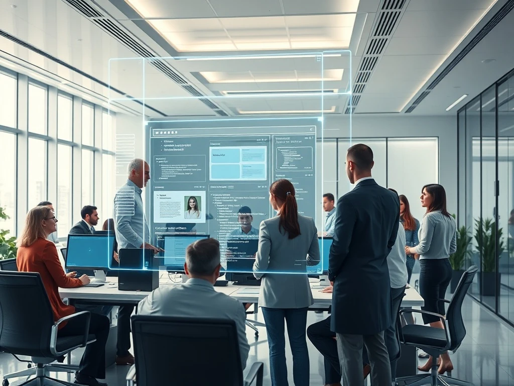 A team collaborating on a digital blueprint, symbolizing how professional web development builds unstoppable digital success for businesses.