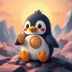 A cheerful Pudgy Penguins plush toy symbolizing the brand's pivot to physical products, which saved the Pudgy Penguins NFT project.
