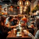 Pumpkin spice latte driving customer traffic at busy coffee shop during autumn season