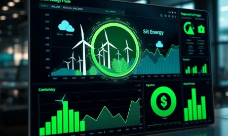 Qutom's innovative green energy trading platform dashboard showing sustainable investment analytics