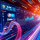 A digital dashboard showing rapid data streams, symbolizing the power of real-time analytics for immediate business insights.