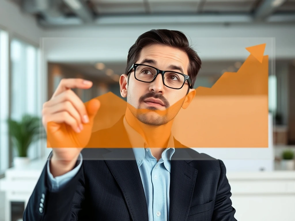 An executive analyzing economic data, representing a changing recession outlook among business leaders.
