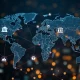 An intricate digital network symbolizing the global reach of regulatory compliance and harmonized reporting across diverse financial jurisdictions.