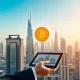 Guide to rent apartment in Dubai with Bitcoin showing modern property and digital currency integration