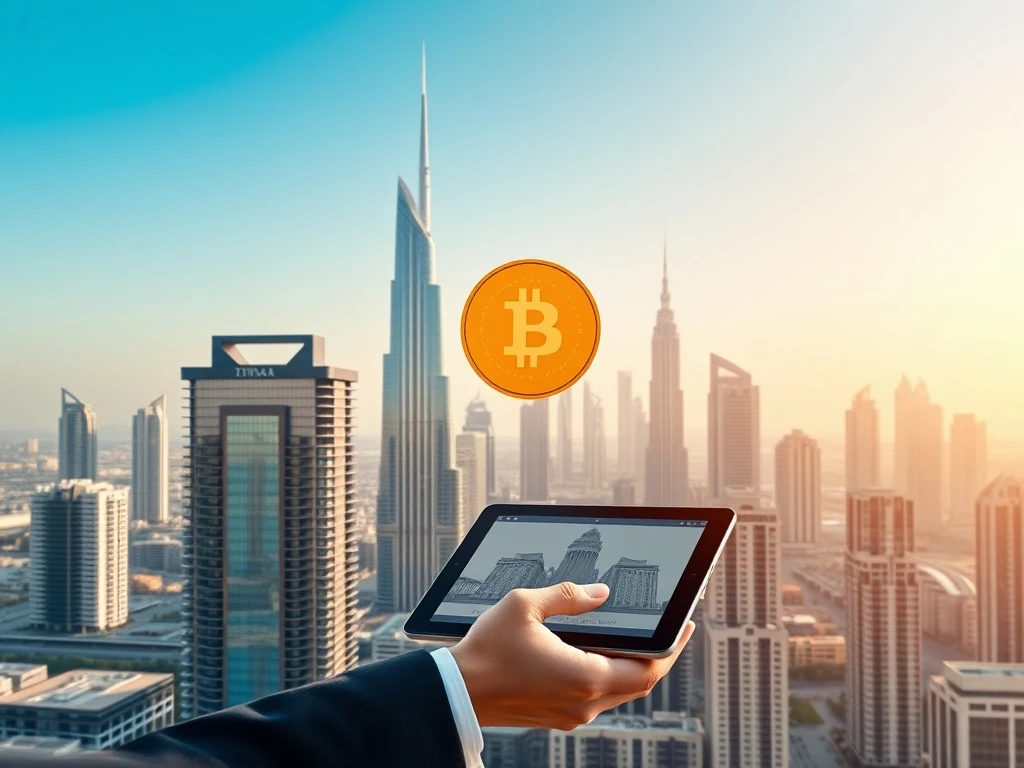Guide to rent apartment in Dubai with Bitcoin showing modern property and digital currency integration