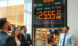 Retailer stock performance chart outperforming major tech stocks in modern business setting