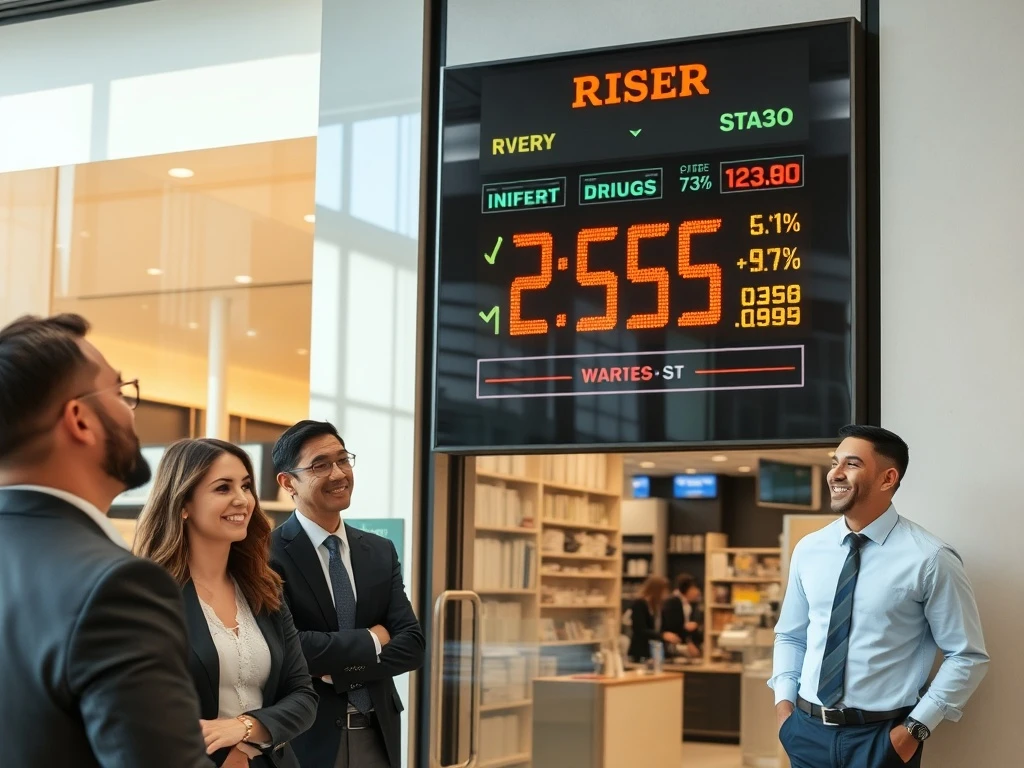 Retailer stock performance chart outperforming major tech stocks in modern business setting