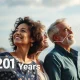 A person confidently looking at a financial chart, planning to retire in 20 years, symbolizing successful retirement strategies.