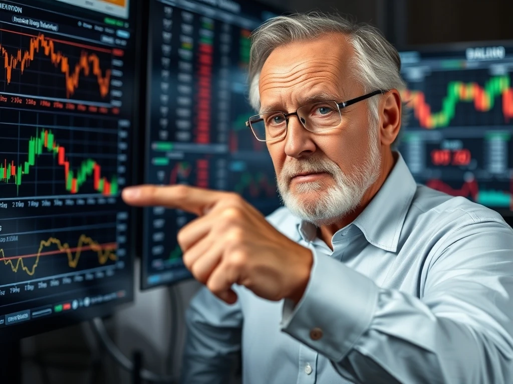 Retired analyst explaining critical stock market signal with chart analysis