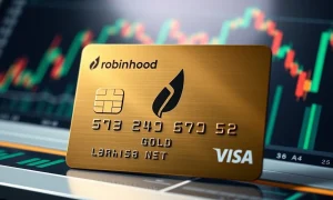 A close-up of the sleek Robinhood Gold Card, symbolizing the significant financial upgrade it offers to users.