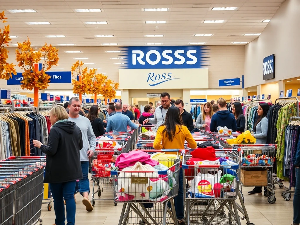 Consumers shopping for discount retail bargains at Ross Stores during fall season