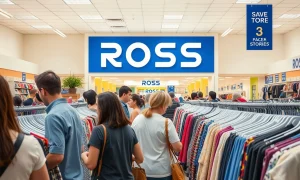 Ross Stores pricing changes affecting bargain shoppers examining merchandise in store aisles