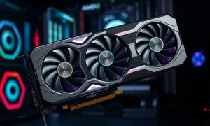 A powerful XFX QuickSilver RX 9070 graphics card displayed prominently, signifying high-end 4K gaming performance.