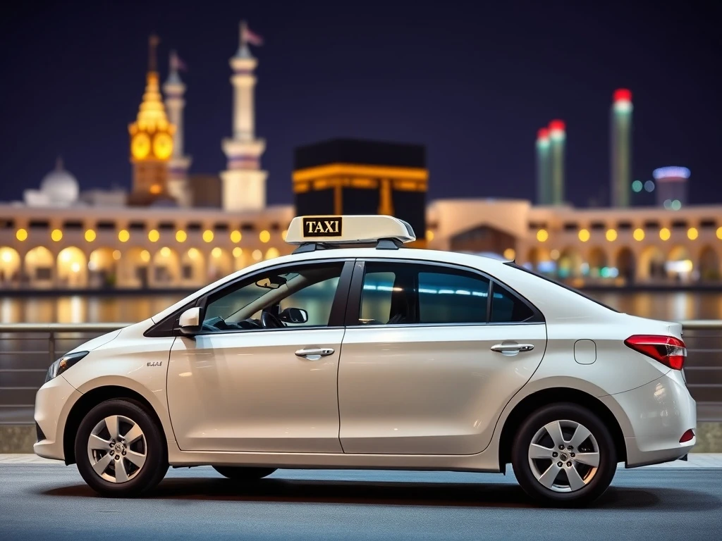 A comfortable Makkah to Jeddah taxi ready for a journey, symbolizing reliable and efficient travel between the two cities.